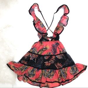 ASOS swim cover up sun dress deep-v cross back